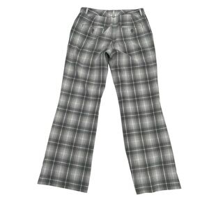 Express Design Studio White Black Plaid Boot Cut Pants Size 30 Women’s
